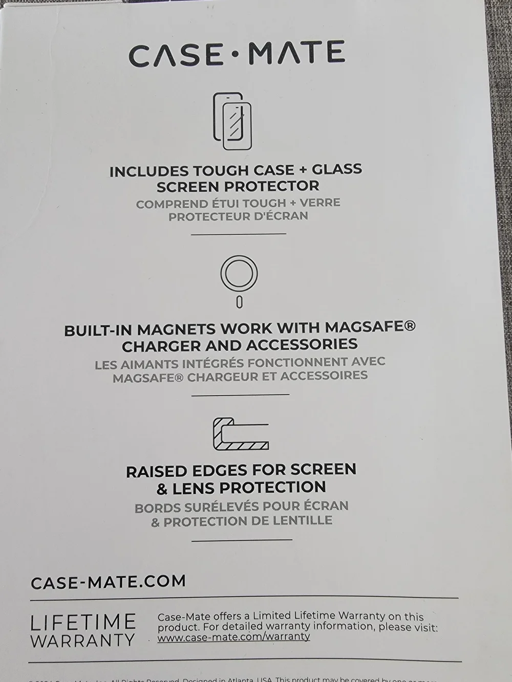 case-mate Tough Case + Glass Screen Protector Bundle for Iphone 16, Clear